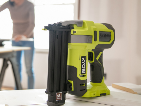 Product Features Image for 18V ONE+ AIRSTRIKE 18GA BRAD NAILER.