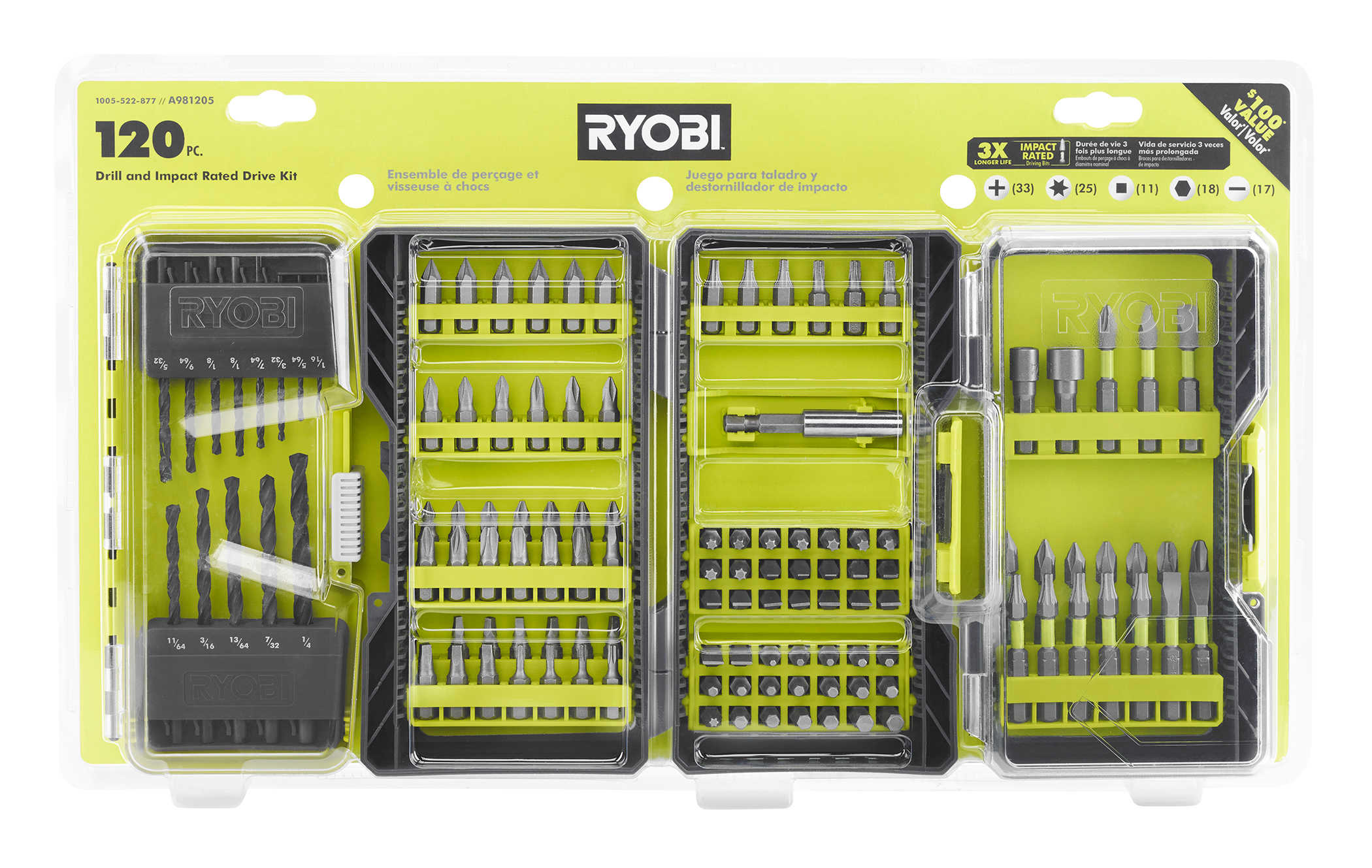 Feature Image for 120 PC. Drill and Impact Rated Drive Kit.