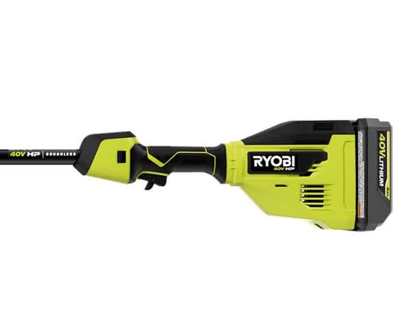 Product Features Image for 40V HP Brushless Carbon Fiber Attachment Capable String Trimmer with 4.0 Ah Battery & Charger.