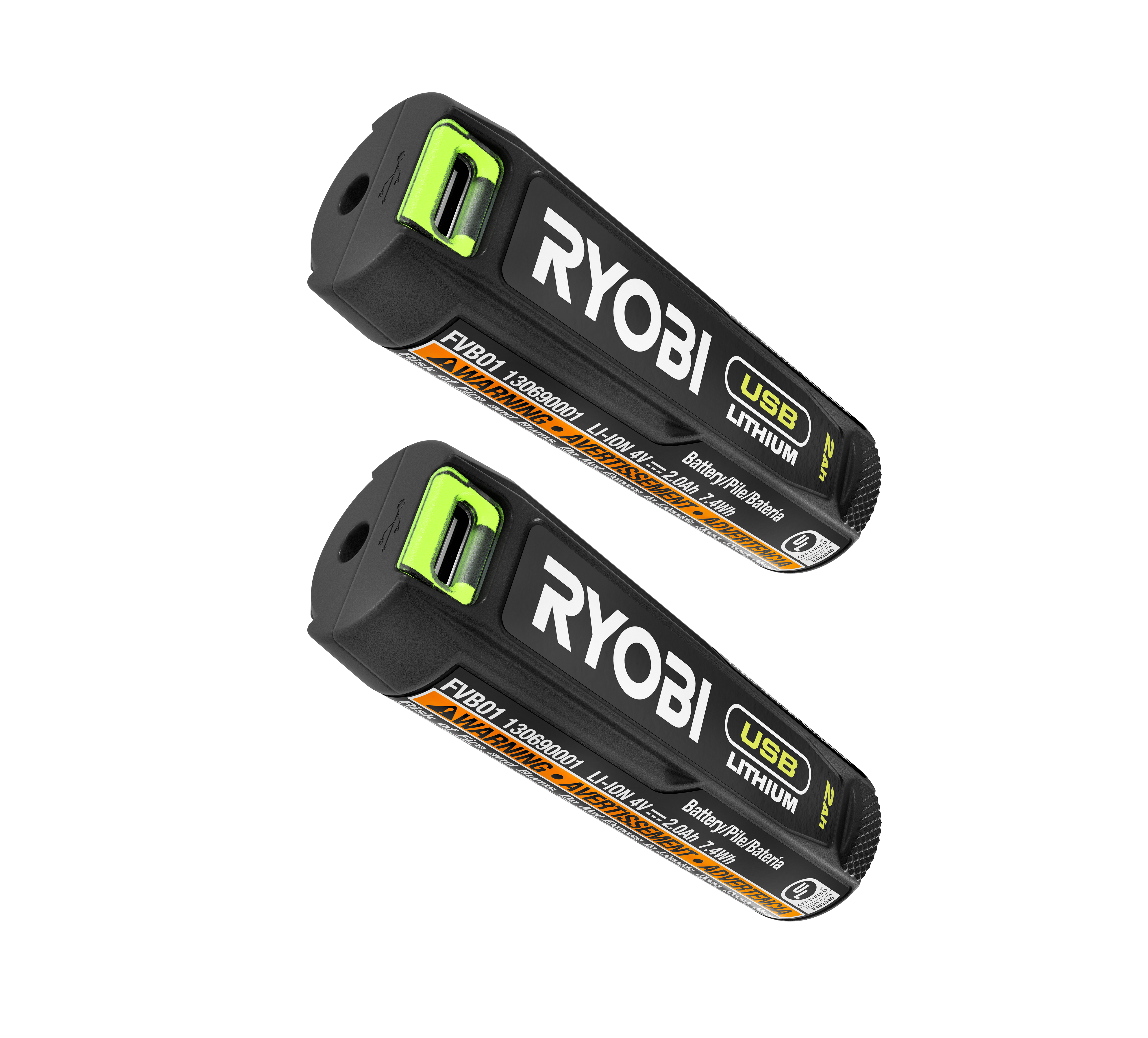 USB Lithium 2.0 Ah Rechargeable Batteries (2-Pack) | RYOBI Tools
