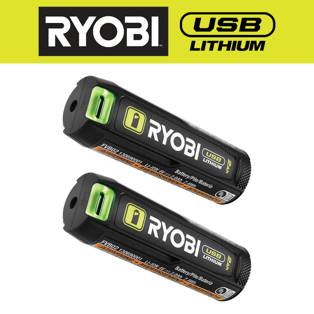 USB LITHIUM 2AH LITHIUM RECHARGEABLE BATTERY (2-PACK)