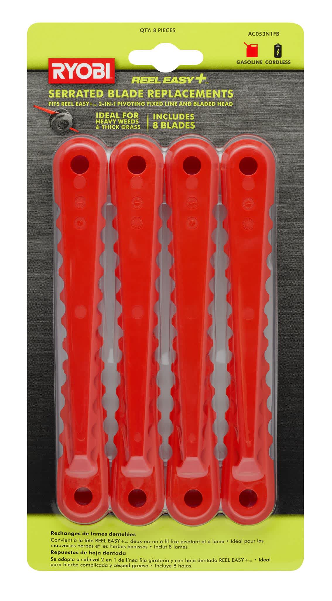 Feature Image for REPLACEMENT BLADES FOR 3-IN-1 FOR FIXED STRING TRIMMER HEAD (8-PACK).