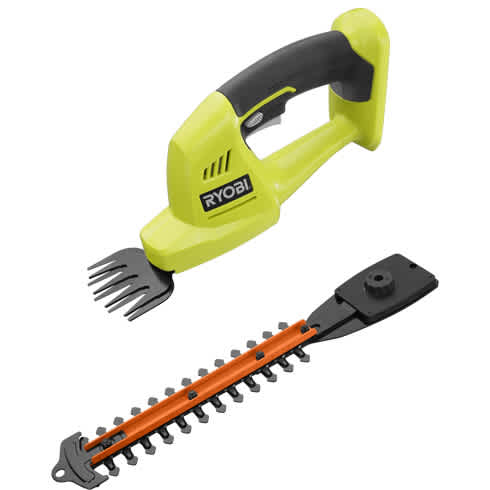 Product Features Image for 18V ONE+ CORDLESS SHEAR AND SHRBBER TRIMMER (TOOL ONLY).