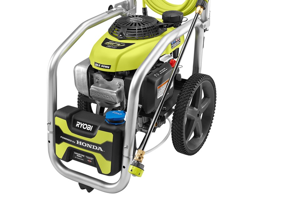 Ryobi 3300 psi 2.3 gpm cold water store gas pressure washer with honda gcv190 idle