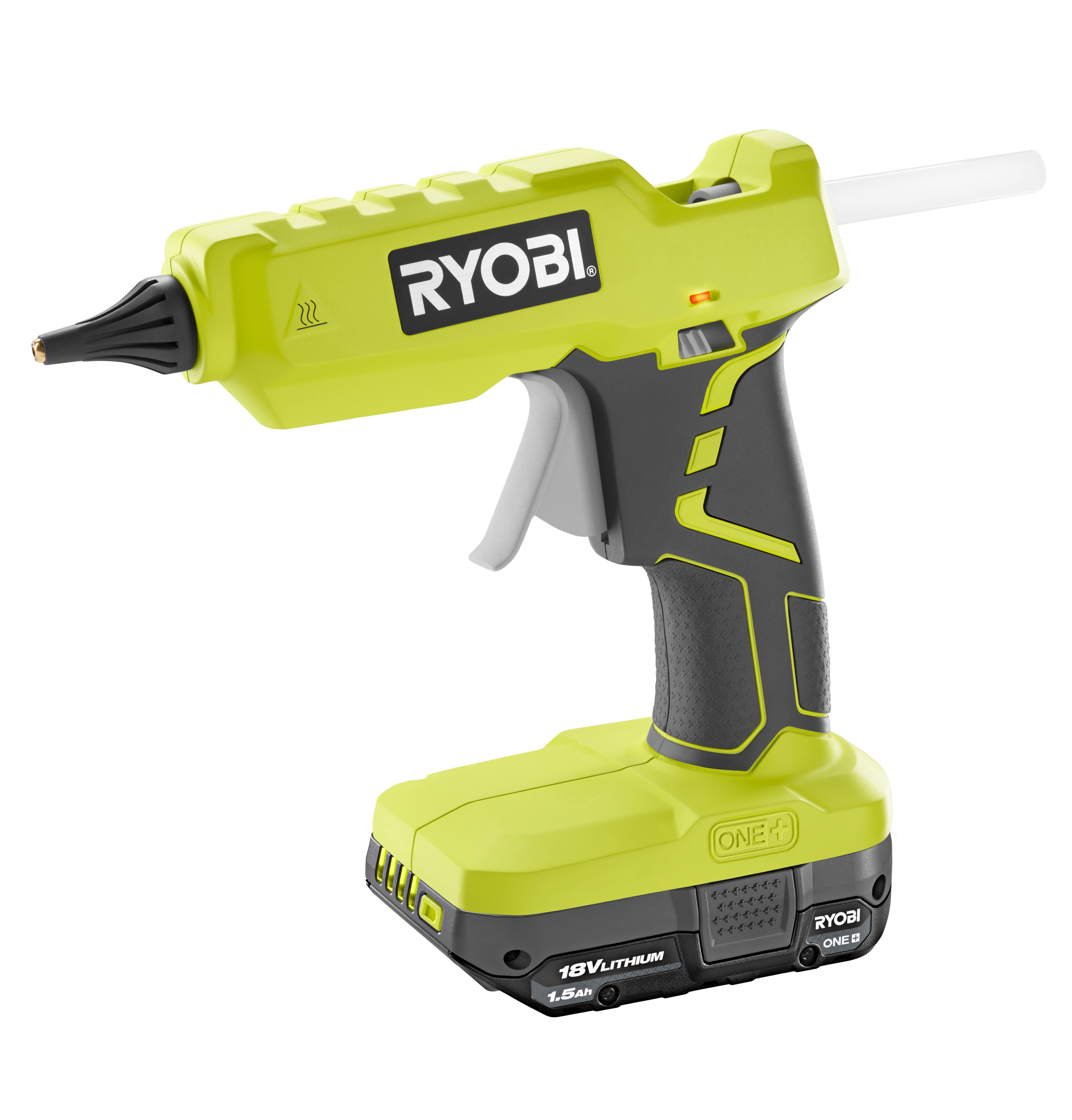 ONE+ 18V Cordless Full Size Glue Gun Kit with 1.5 Ah Battery, 18V Charger,  and (3) 1/2 in. Glue Sticks