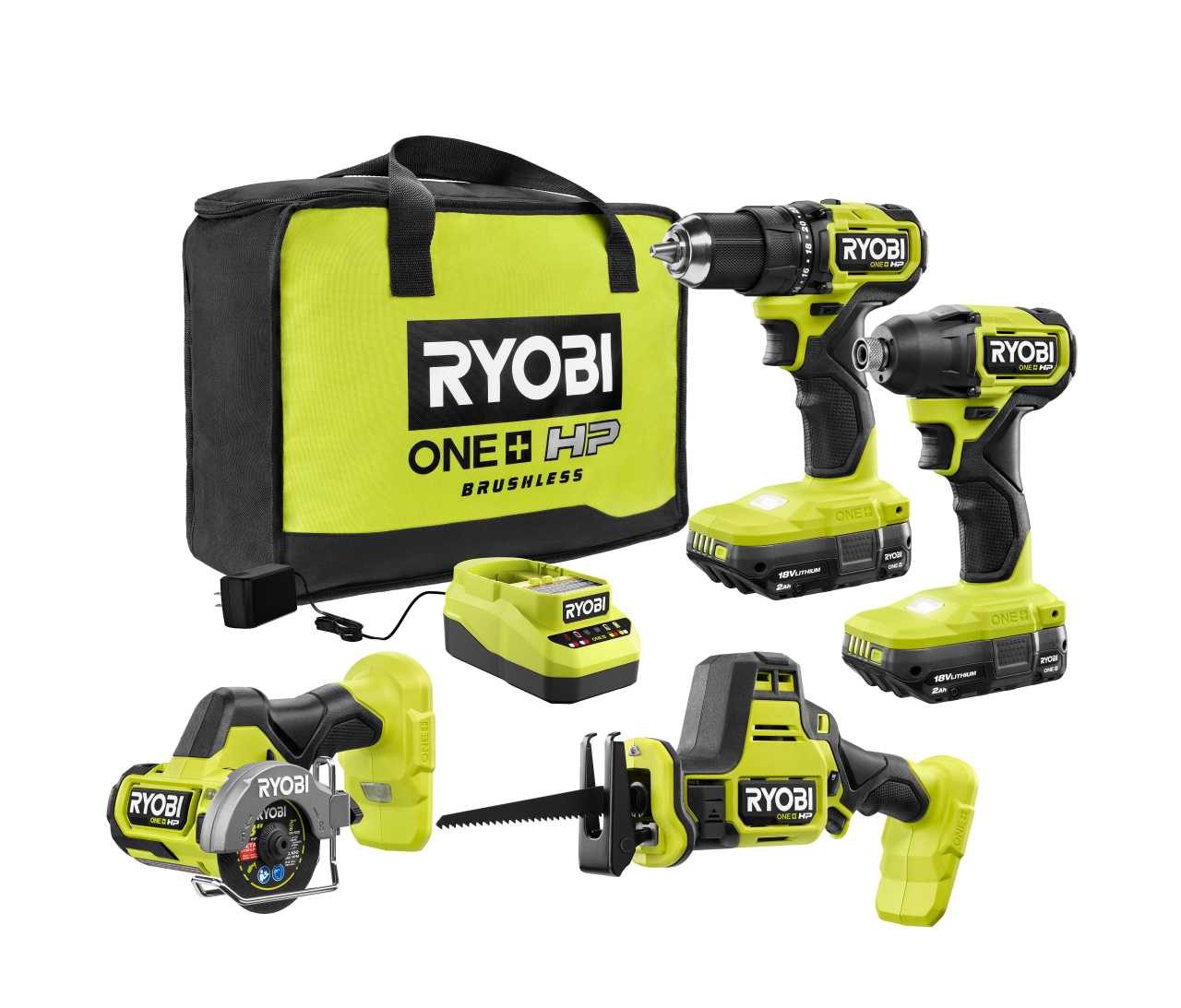 Feature Image for 18V COMPACT BRUSHLESS 4-TOOL COMBO KIT.