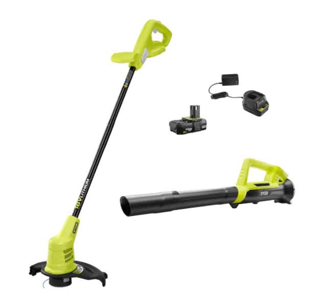 Feature Image for 18V ONE+ Lithium-Ion Cordless 10-inch String Trimmer and Blower Kit with 2.0Ah Battery and Charger.