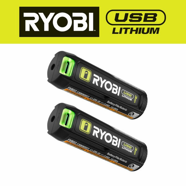 USB 3AH LITHIUM RECHARGEABLE BATTERY (2-PACK)