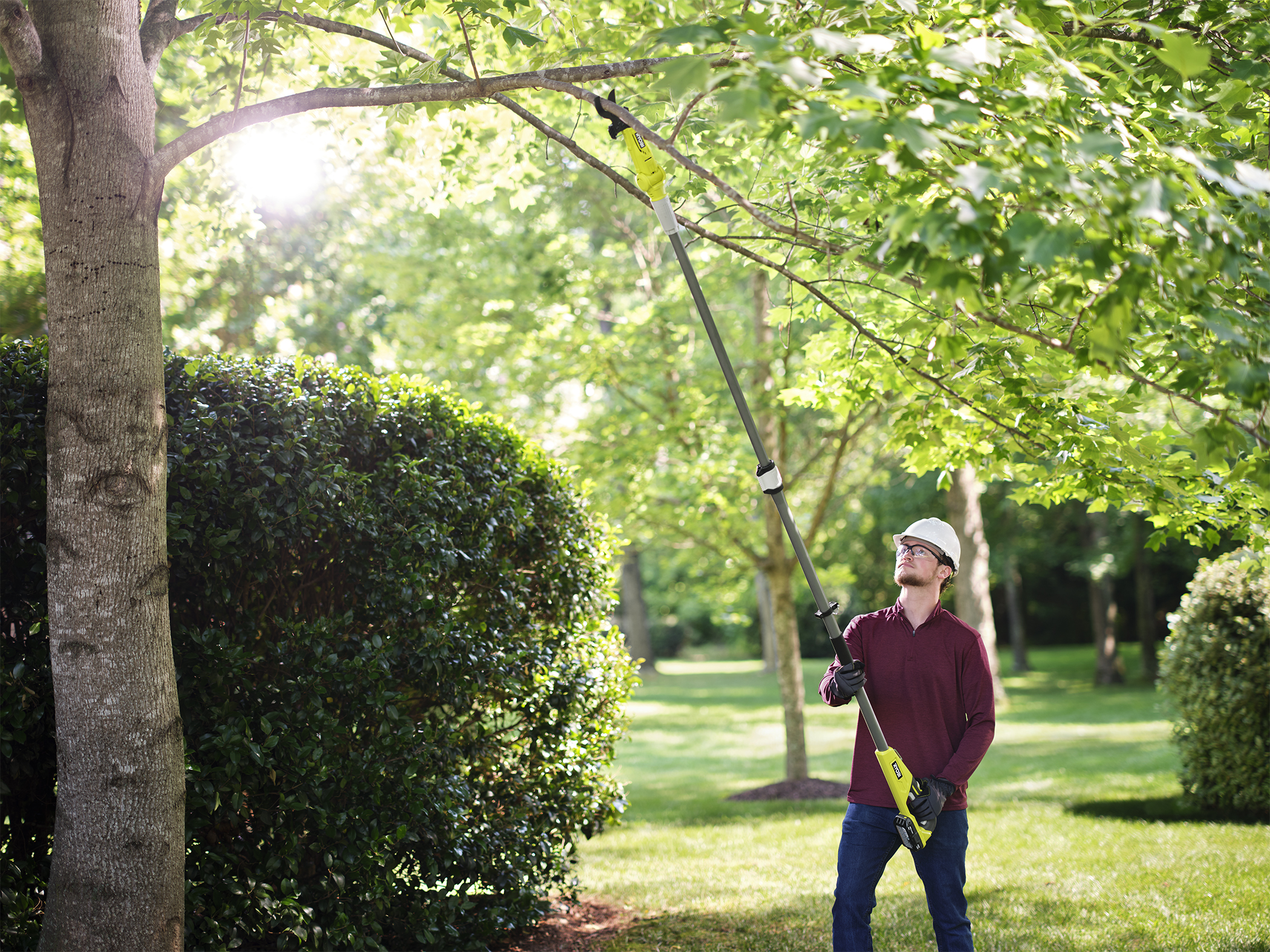 Product Features Image for 18V ONE+ Lithium-Ion Cordless Pole Lopper Kit.