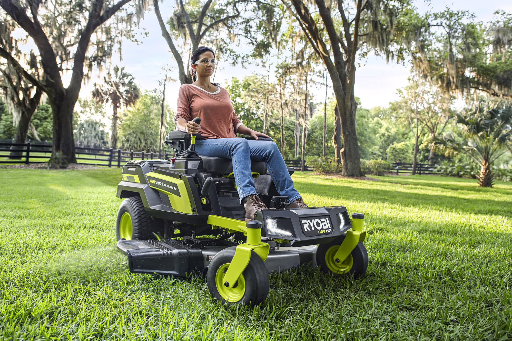 Product Features Image for 80V HP BRUSHLESS 42" LITHIUM ELECTRIC ZERO TURN RIDING MOWER.