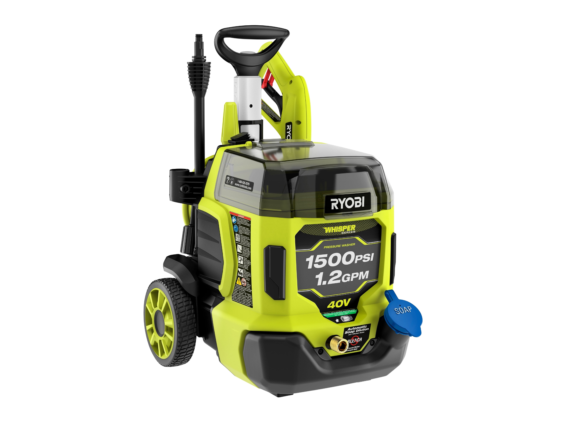 Product Features Image for 40V HP BRUSHLESS WHISPER SERIES 1500 PSI 1.2 GPM PRESSURE WASHER KIT.