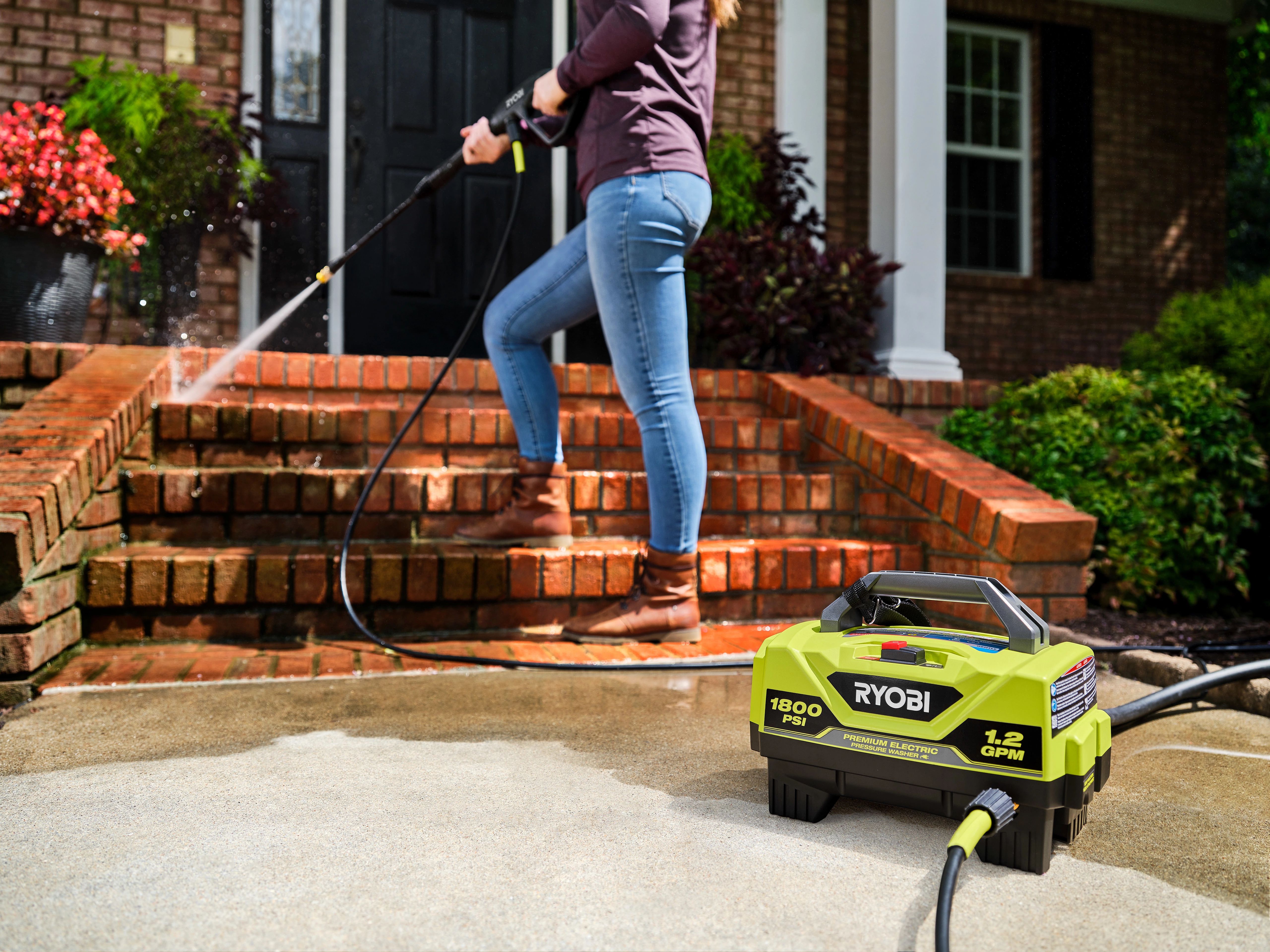 RYOBI Electric Pressure Washer 1800 PSI 1.2 GPM Cold Water Compact  Lightweight