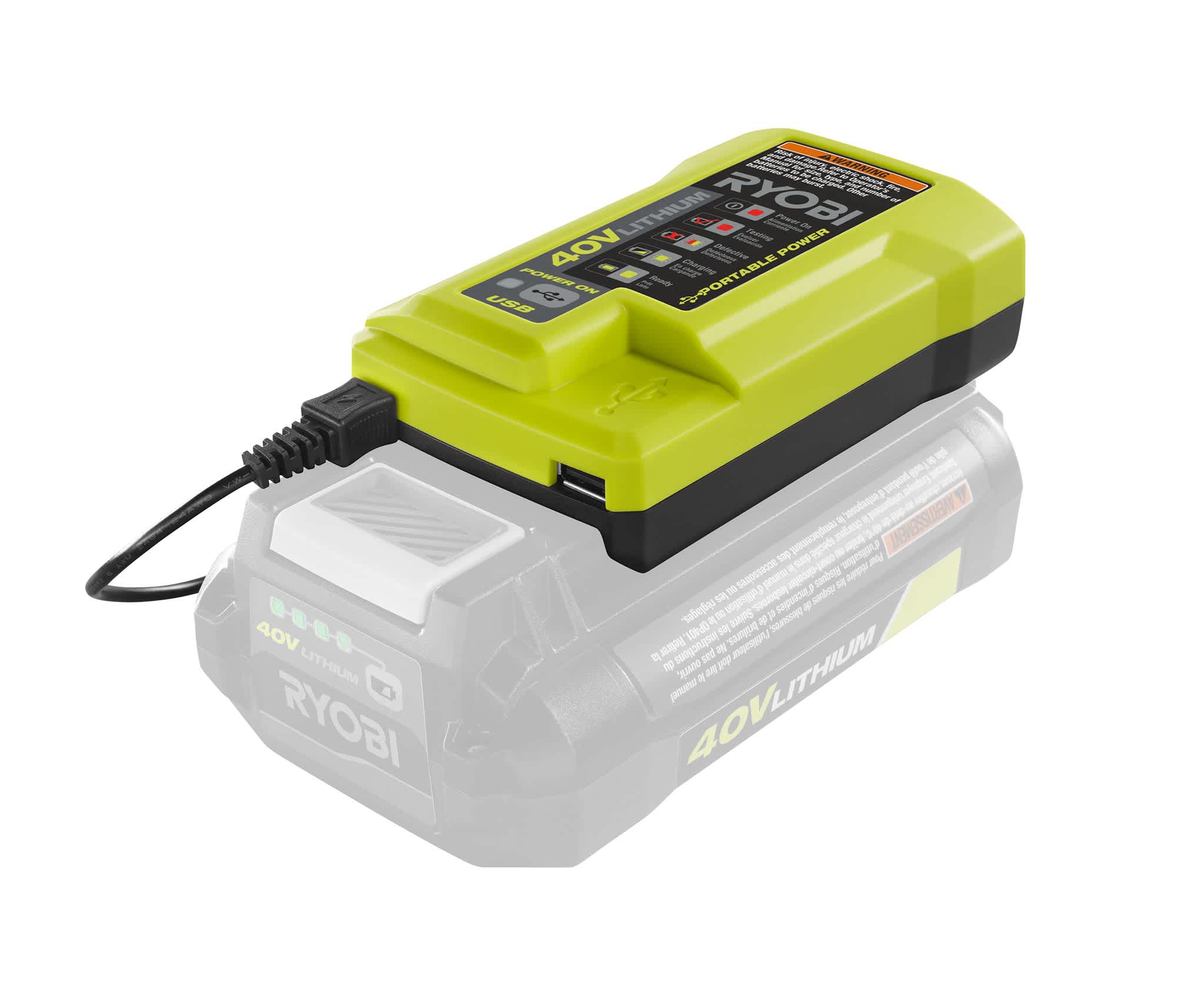 Product Features Image for 40V LITHIUM-ION 6.0AH HIGH CAPACITY BATTERY AND CHARGER KIT.