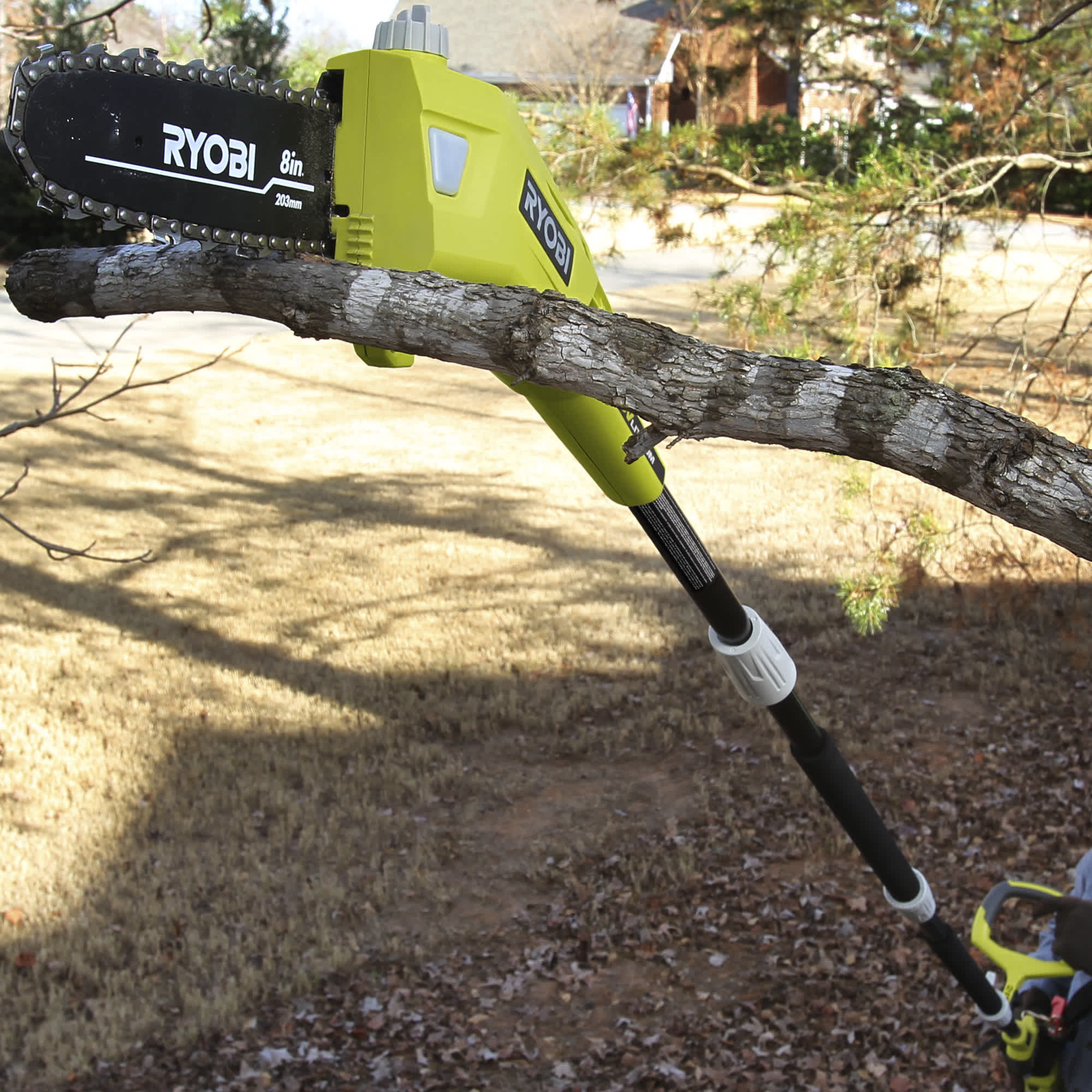 Product Features Image for 40V 8" Pole Saw with 2Ah Battery & Charger.