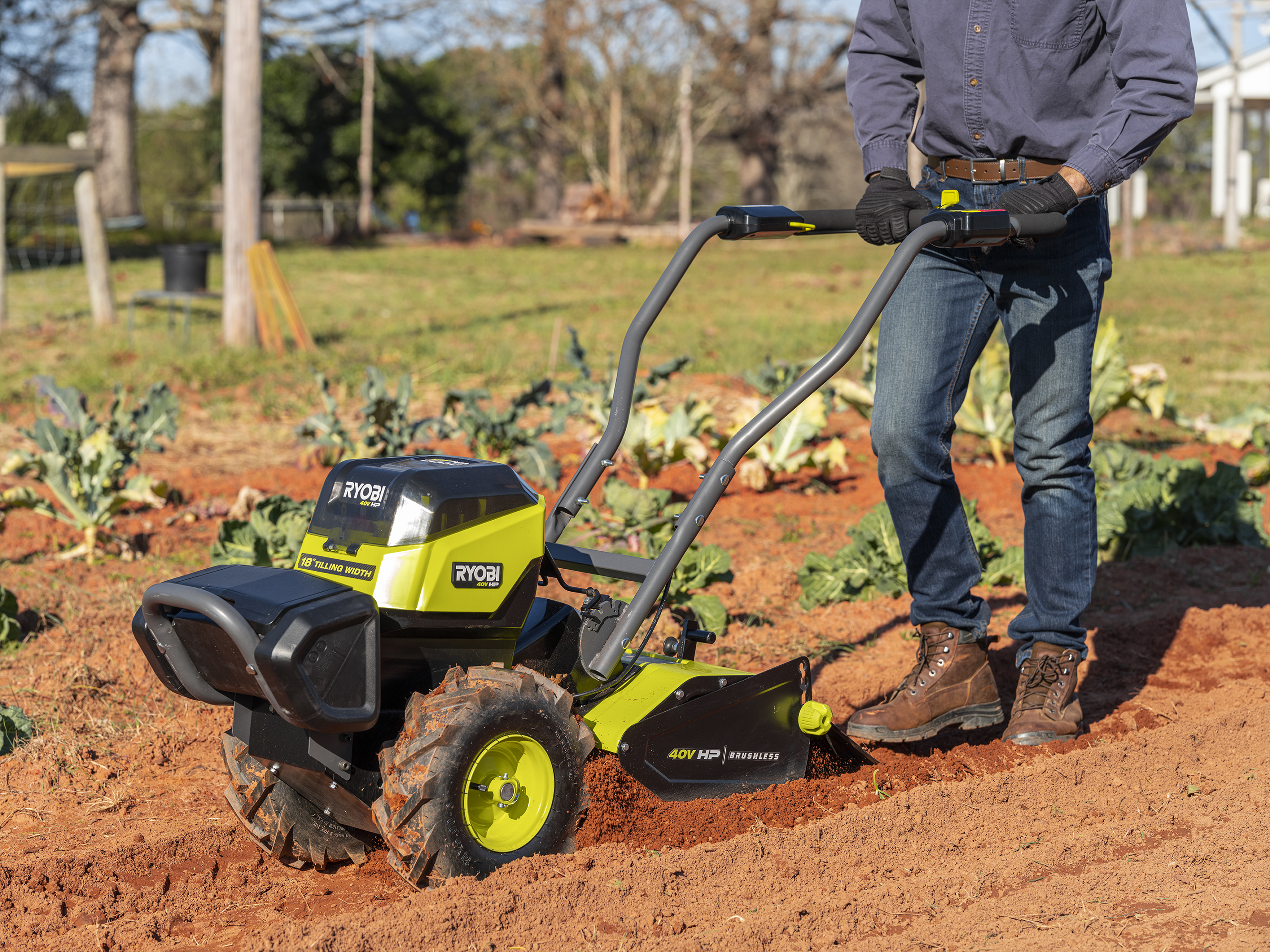 Product Features Image for 40V HP BRUSHLESS 18" REAR TINE TILLER.