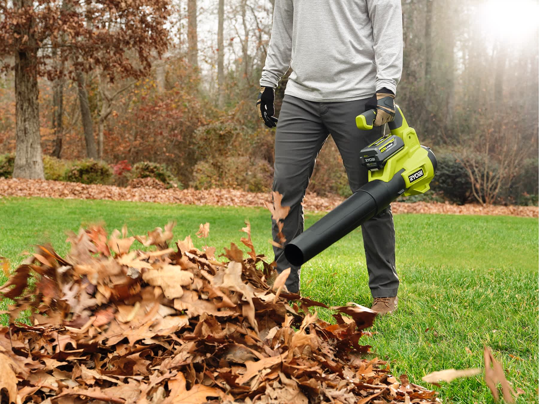 Product Features Image for 40V LITHIUM-ION CORDLESS 450 CFM AXIAL LEAF BLOWER (TOOL ONLY).