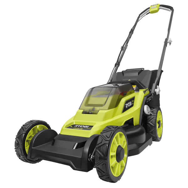 Feature Image for 18V ONE+ Lithium-Ion Cordless 13-inch Walk Behind Push Lawn Mower Kit with 4.0 Ah Battery & Charger.