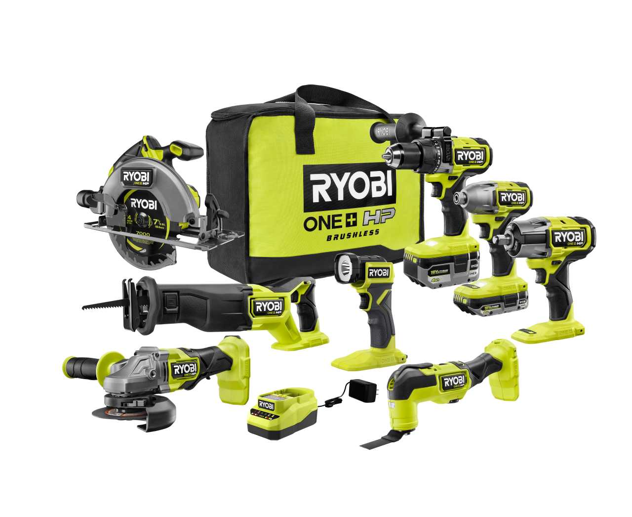 Feature Image for 18V ONE+ HP BRUSHLESS 8-TOOL COMBO KIT.
