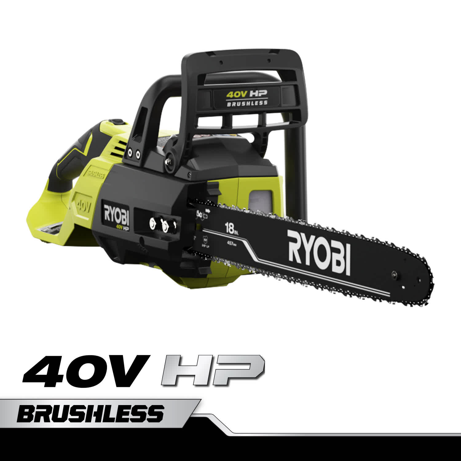 Feature Image for 40V HP 18" Brushless Chainsaw with 5.0 Ah Battery and Charger.