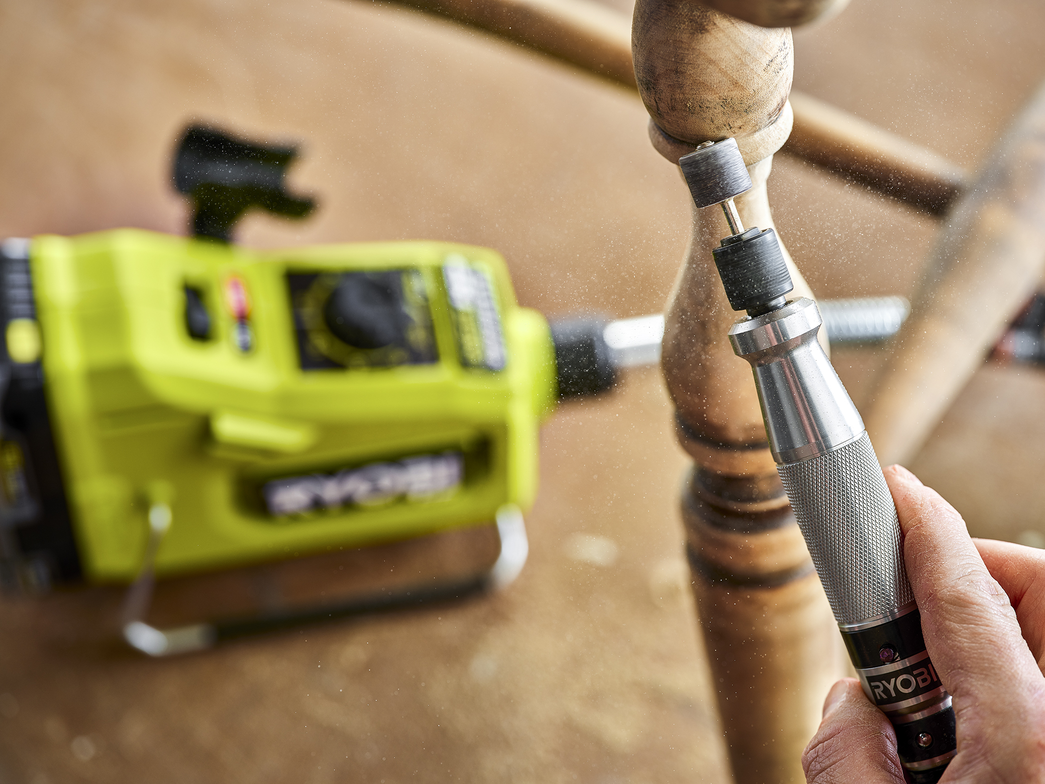 Product Features Image for 18V ONE+ HP BRUSHLESS CORDLESS ROTARY TOOL.