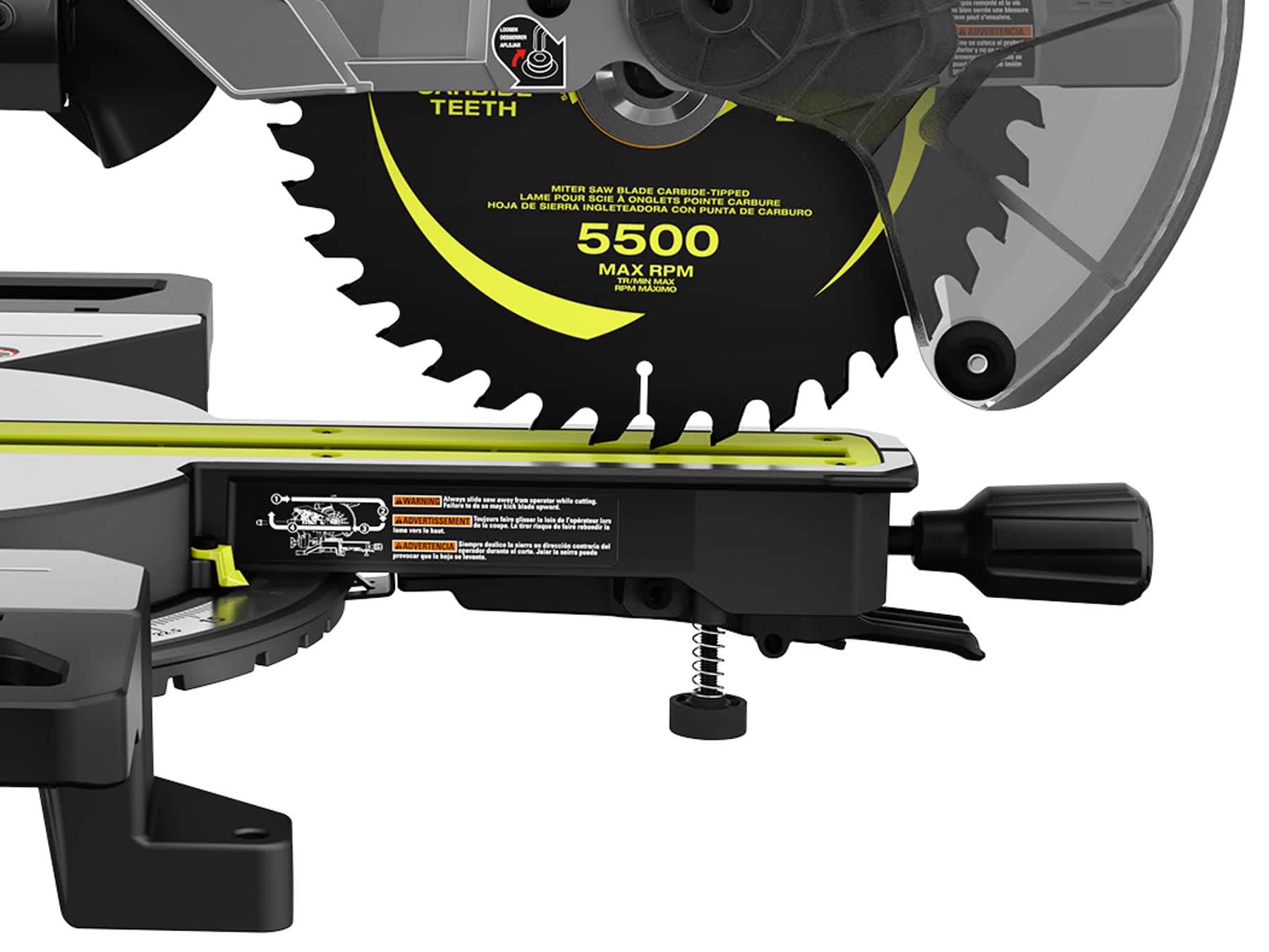 Product Features Image for 18V ONE+ HP BRUSHLESS 10" SLIDING COMPOUND MITER SAW KIT.