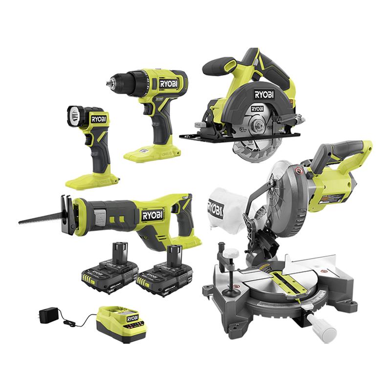 Ryobi cordless drill and best sale saw set