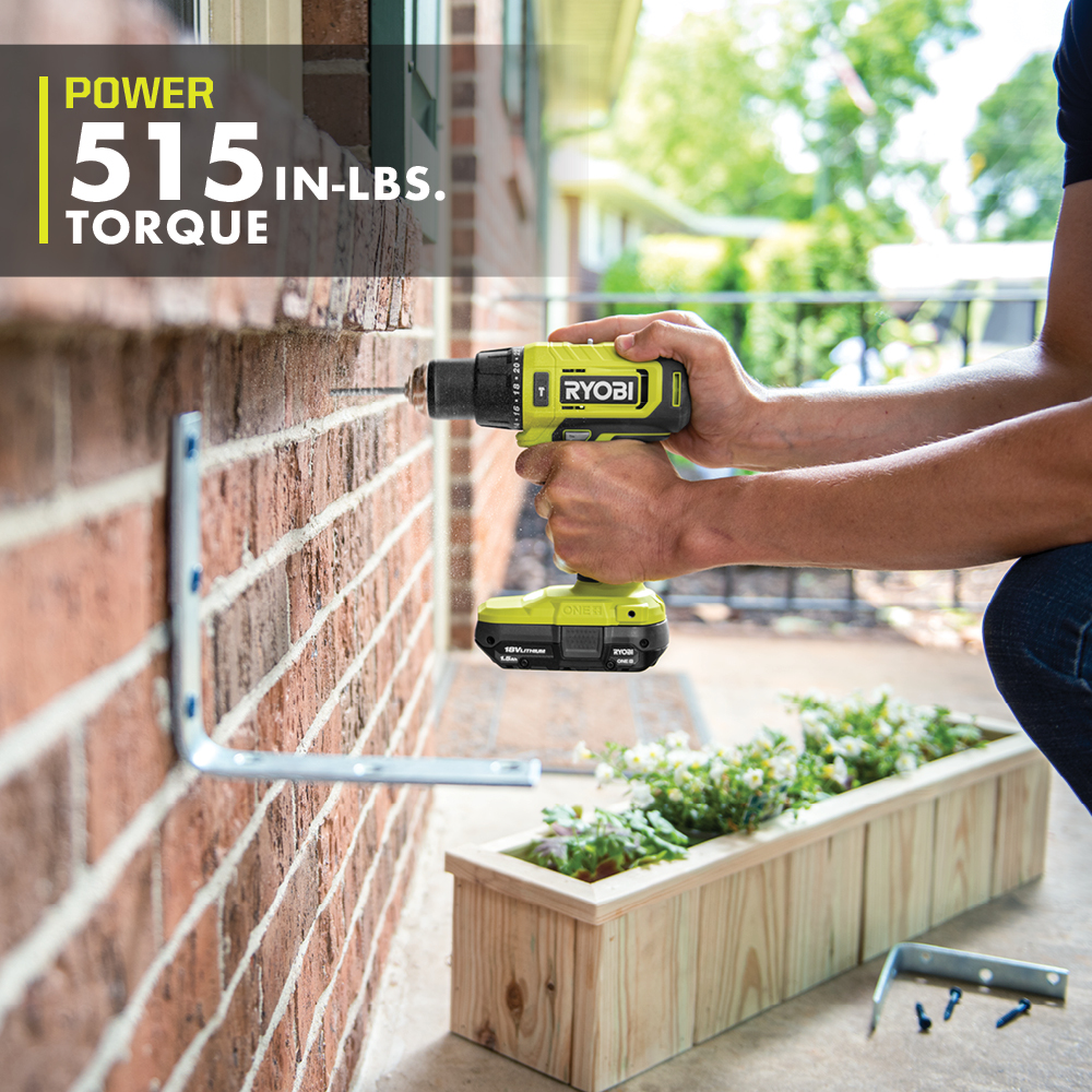 Ryobi P208 One+ 18V Lithium Ion Drill/Driver with 1/2 Inch Keyless