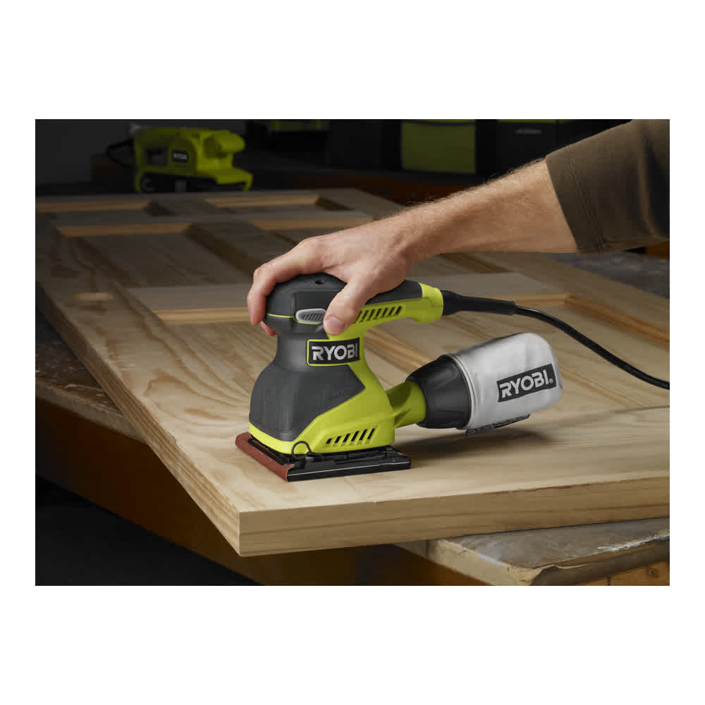 Product Features Image for 1/4 Sheet Finish Sander Kit.