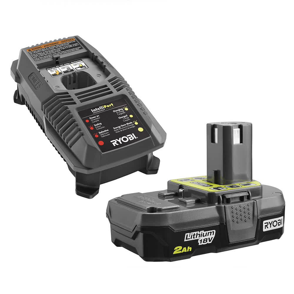 Feature Image for RYOBI 18V ONE+™ LITHIUM™ 2.0Ah Compact Battery and Charger Upgrade Kit.