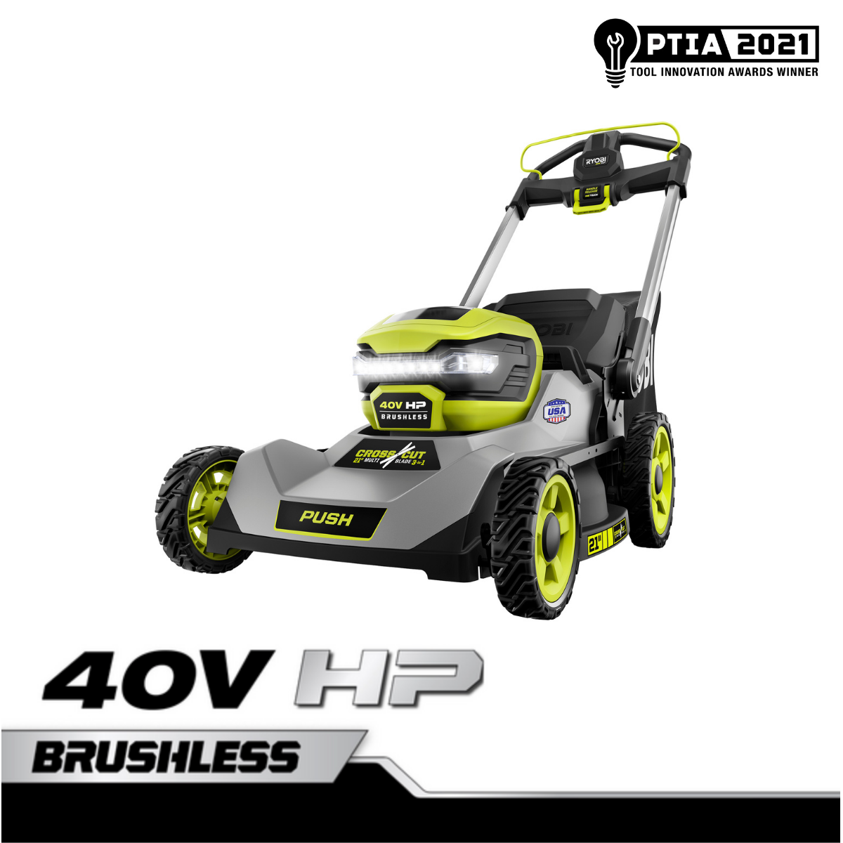 Feature Image for 40V HP BRUSHLESS 21" CROSSCUT PUSH LAWN MOWER KIT.