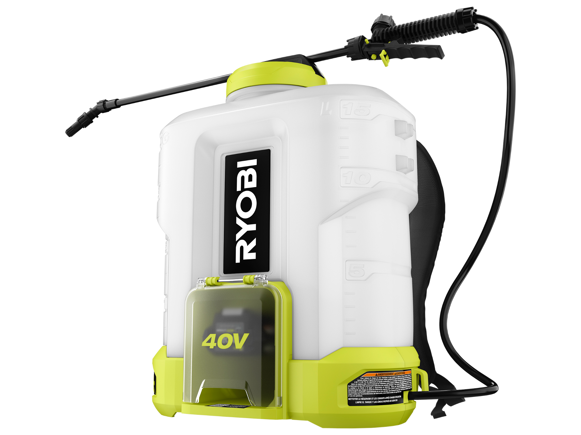 Product Features Image for 40V 4 GALLON BACKPACK CHEMICAL SPRAYER.