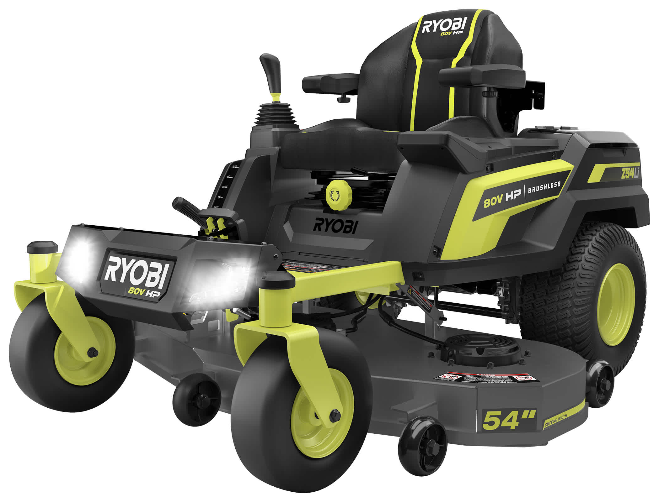 Product Features Image for 80V HP BRUSHLESS 54" LITHIUM ELECTRIC ZERO TURN RIDING MOWER.