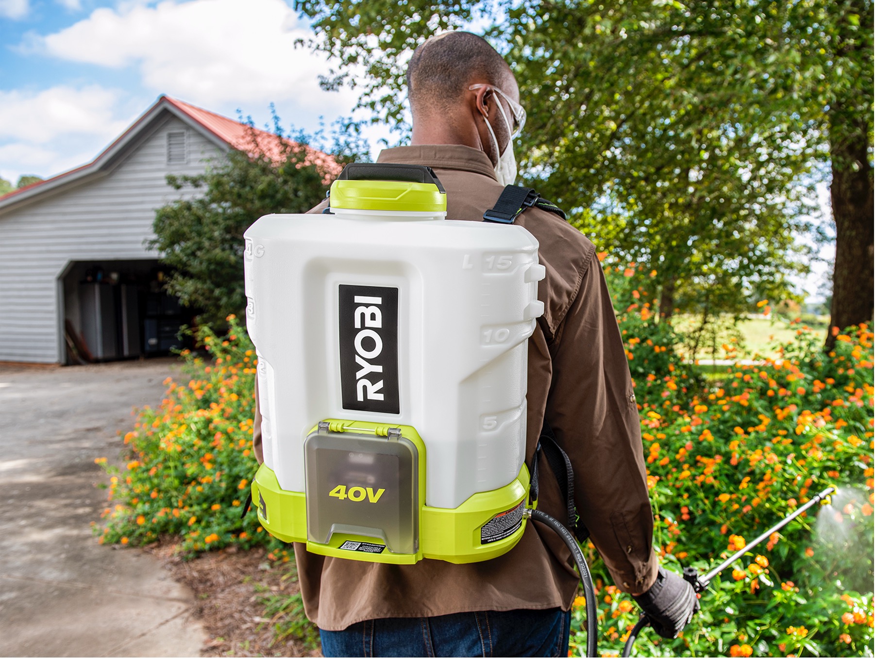 Product Features Image for 40V 4 GALLON BACKPACK CHEMICAL SPRAYER.