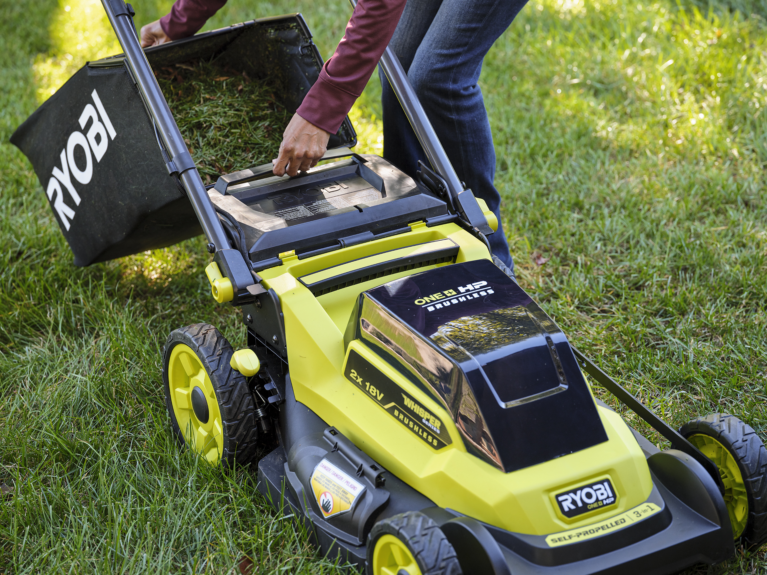 Ryobi lawn mower 18v sale