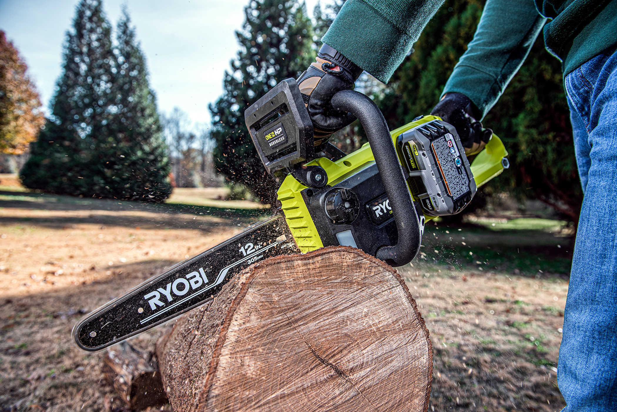 Product Features Image for 18V ONE+ HP BRUSHLESS WHISPER SERIES 12" CHAINSAW KIT.