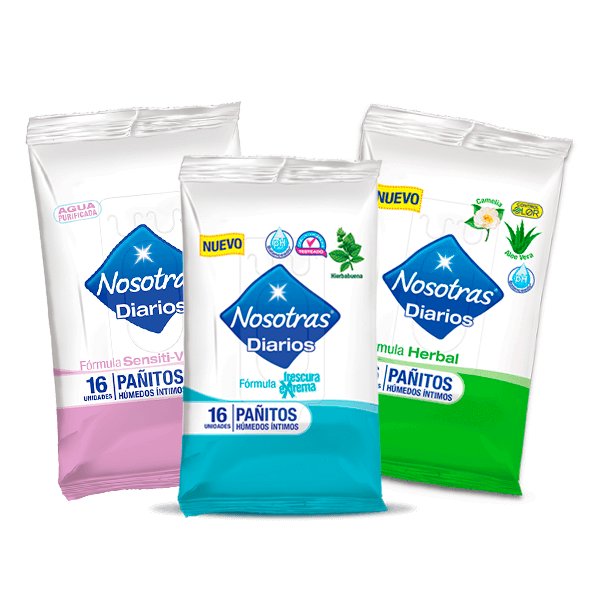 Pañitos húmedos íntimos para mujeres.