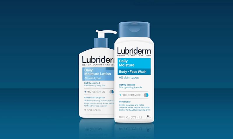 The Lubriderm® duo! daily moisture lotion and body face wash
