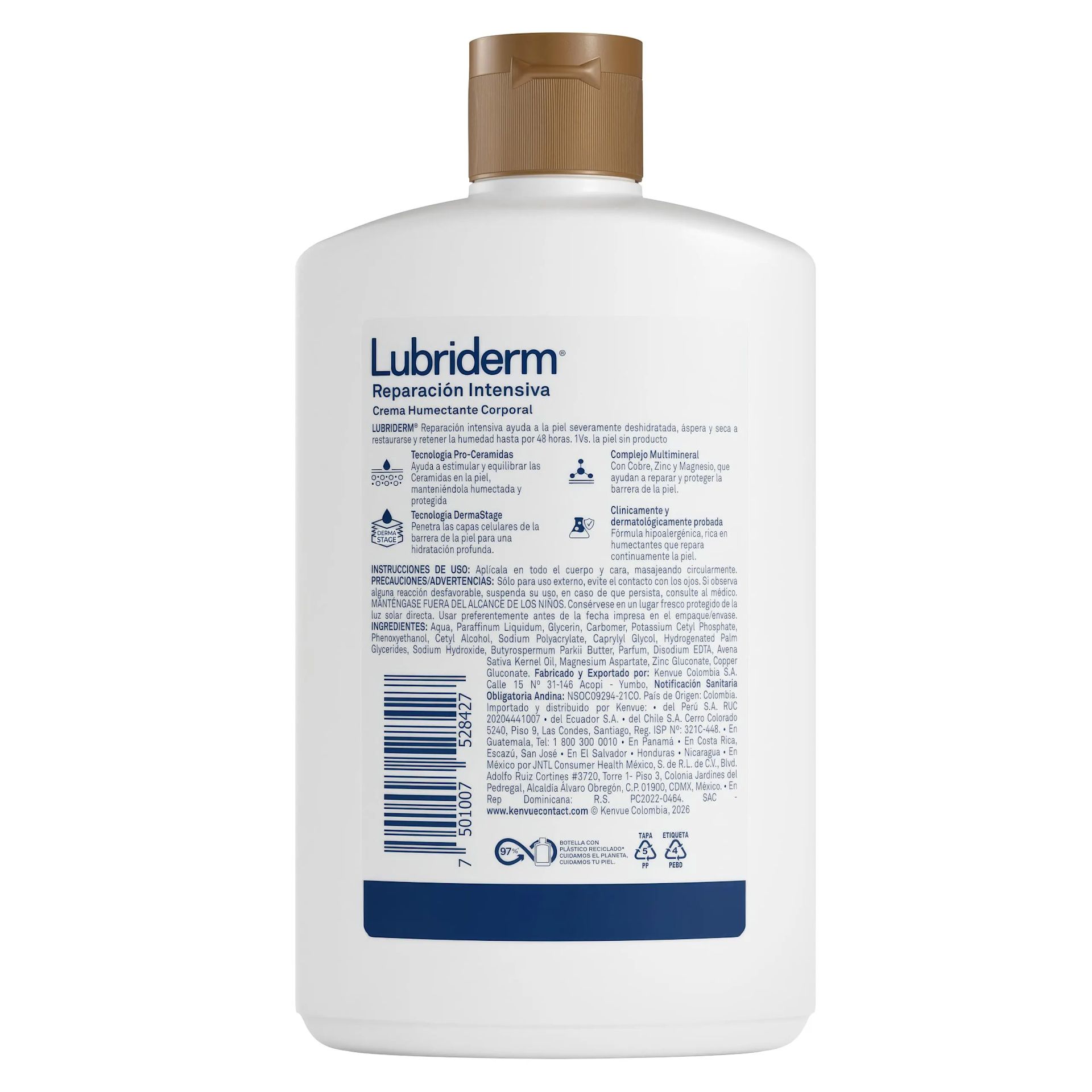 LUBRIDERM LATAM COL 7501007528427 REPARACION INTENSIVA 400ML 00180