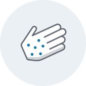 Rashes can cause itchy and dry skin icon