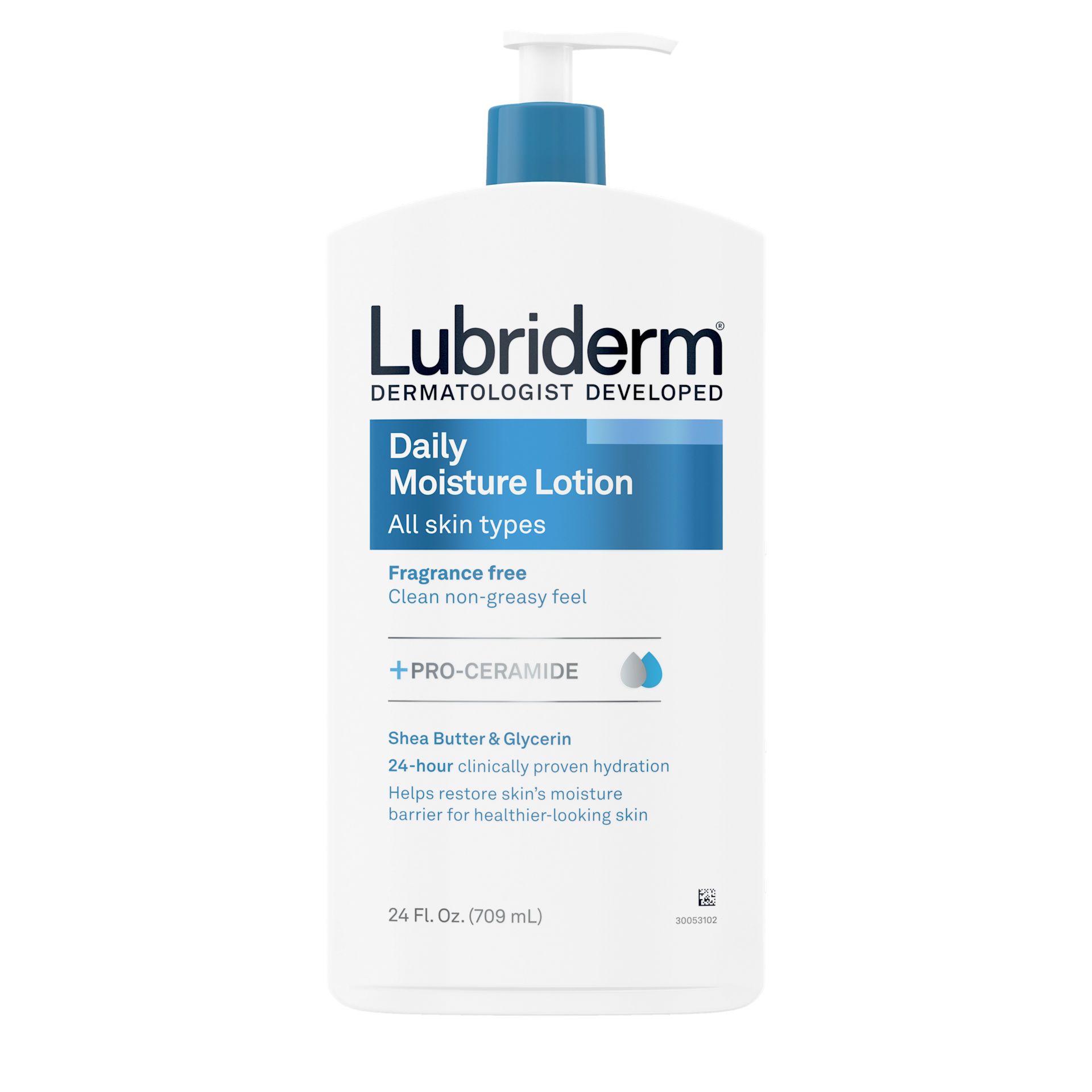  Front Pack shot of Lubriderm® Daily Moisture Lotion Fragrance-Free 24 oz