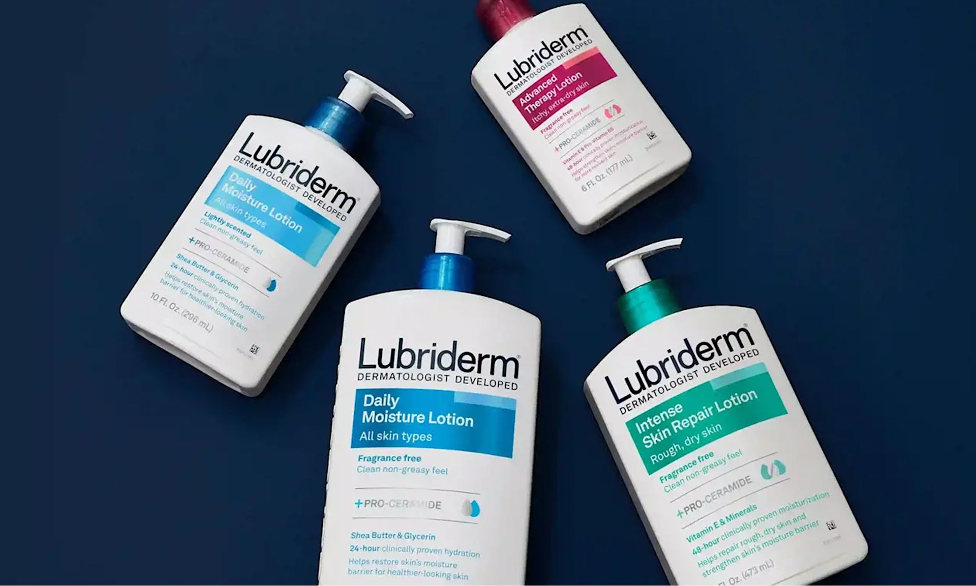 The Lubriderm® products line up you love, now with +Pro-Ceramide!