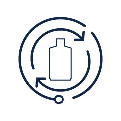 Tarro con plástico reciclado