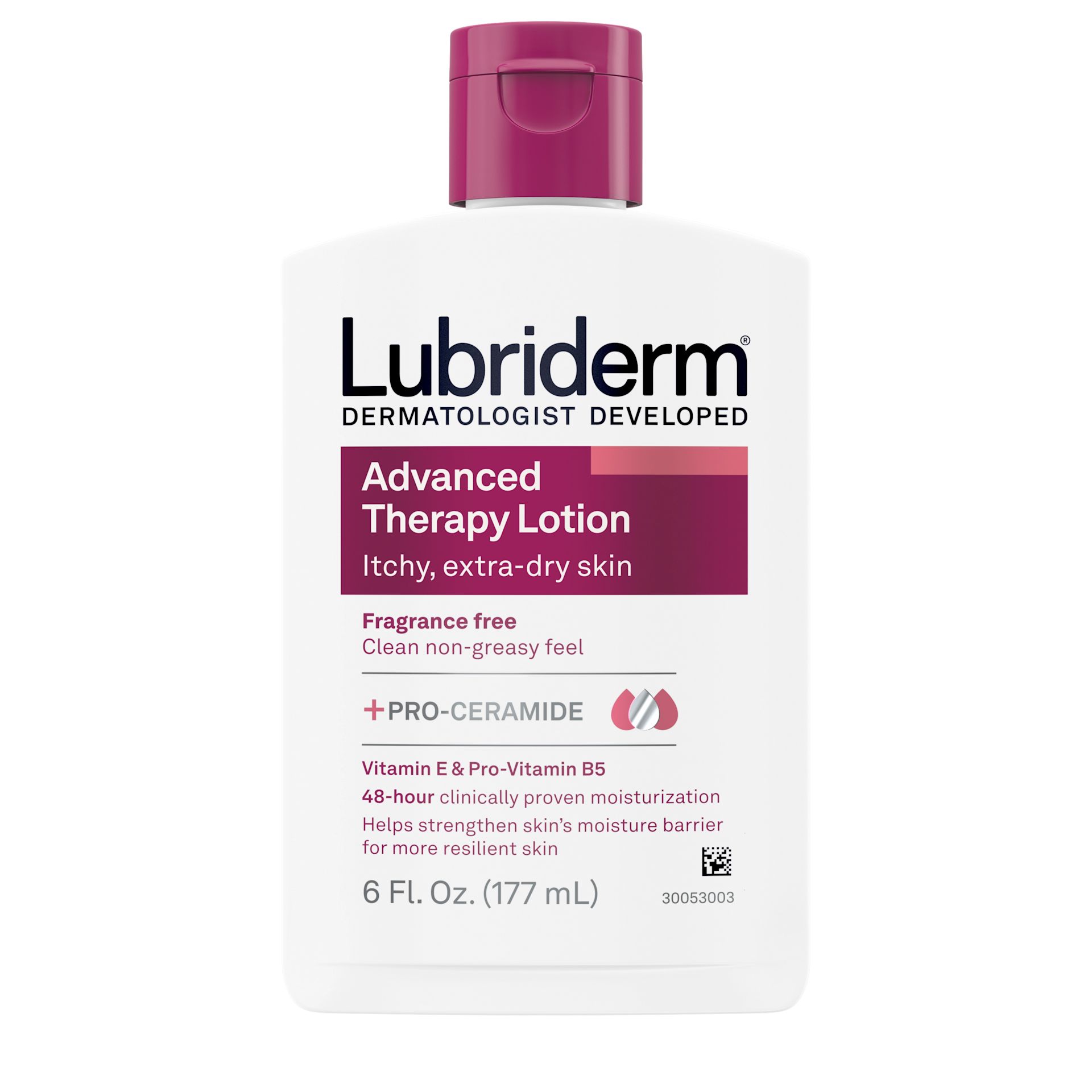 Front Pack shot of Lubriderm® Advanced Therapy Lotion Fragrance-Free 6 oz