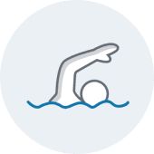 Swimming can be damaging to skin icon
