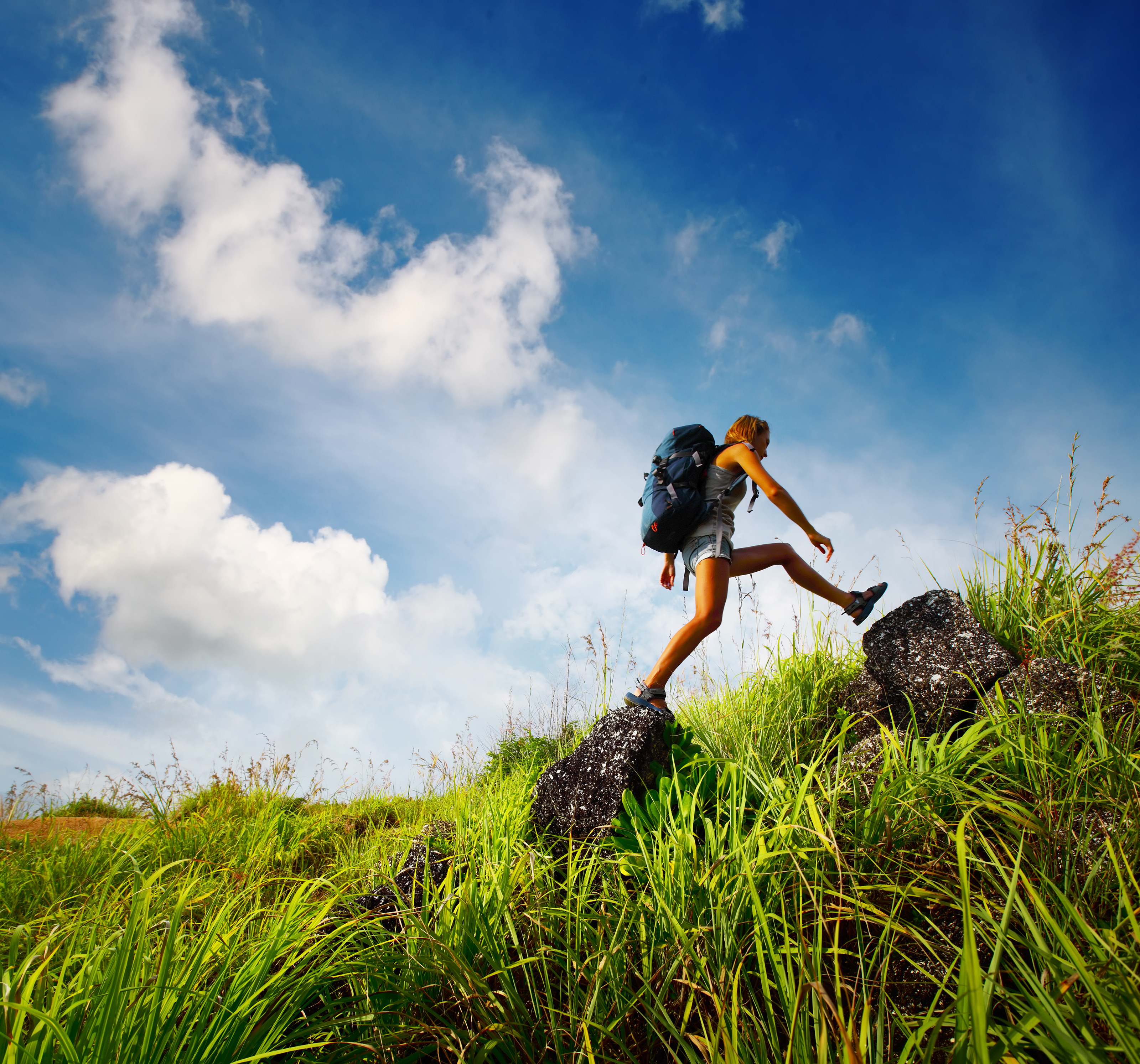 Sustainability walking person hiking
