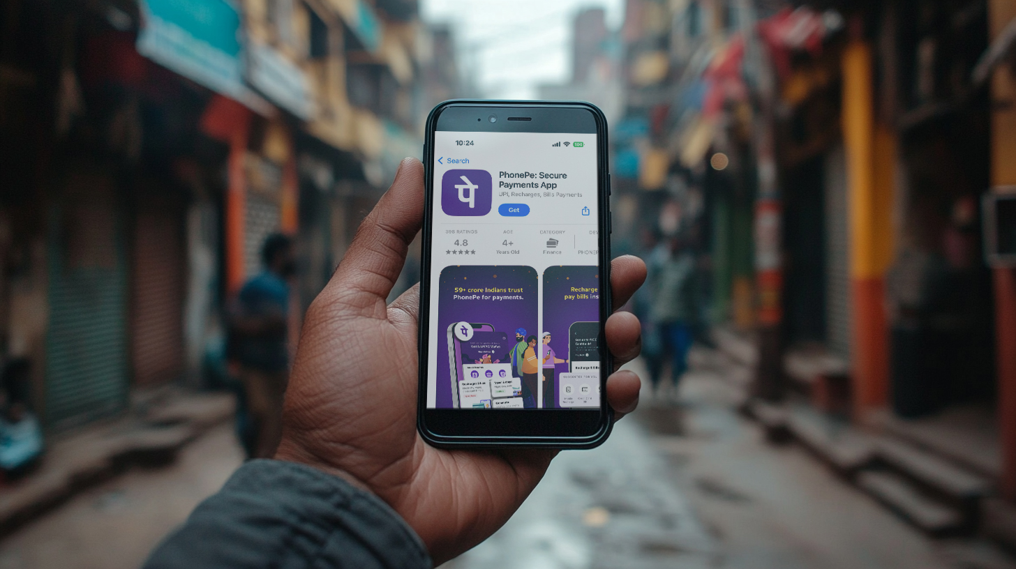 hand-holding-phone-phonepe-india