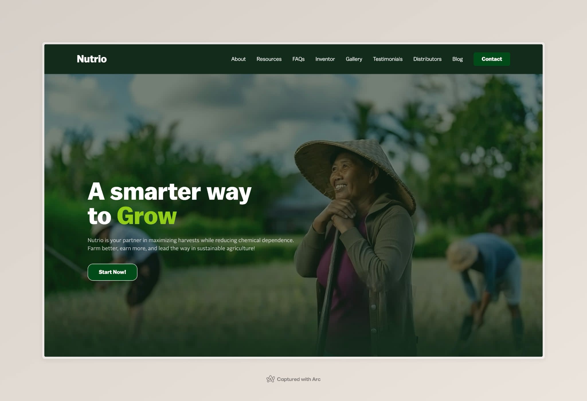 Nutrio Product Page Screenshot
