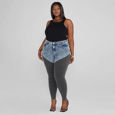 Plus Size Uptown High Waisted Jeggings with Belt Loops – ICONOFLASH