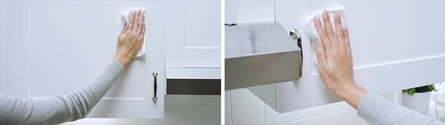 Hand drying cabinet with clean paper towel