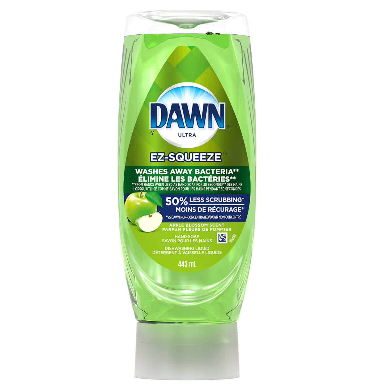 Savon à vaisselle Dawn EZ-Squeeze, élimine les bactéries, fleur de pommier 443mL